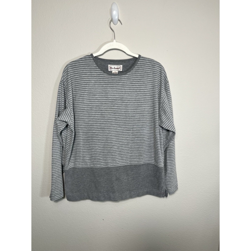 Bechamel  Sweatshirt Womens Medium Gray with dark gray stripes